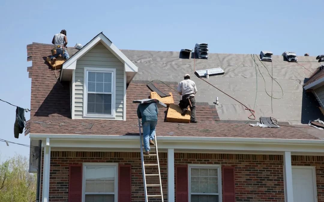 Local roofing crew working on a residential roof